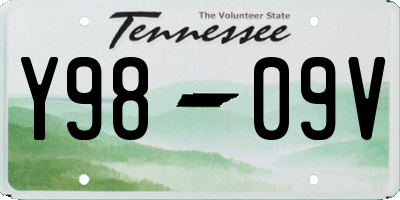 TN license plate Y9809V