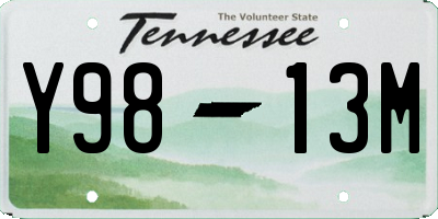 TN license plate Y9813M