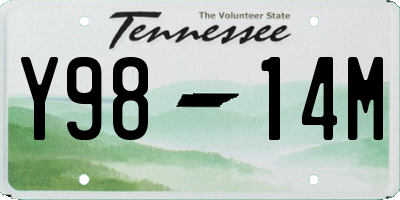 TN license plate Y9814M