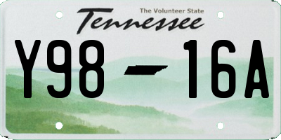 TN license plate Y9816A
