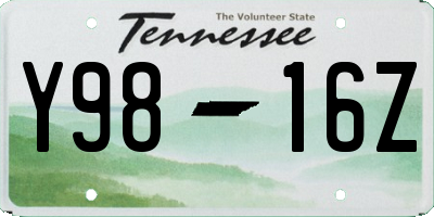 TN license plate Y9816Z