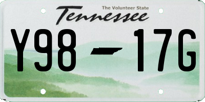 TN license plate Y9817G