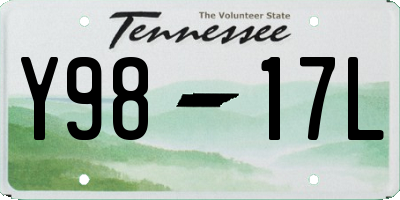 TN license plate Y9817L