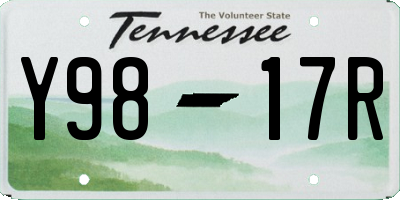 TN license plate Y9817R