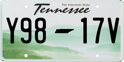 TN license plate Y9817V