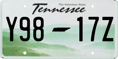 TN license plate Y9817Z