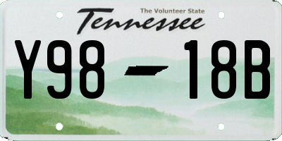 TN license plate Y9818B