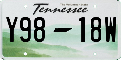 TN license plate Y9818W