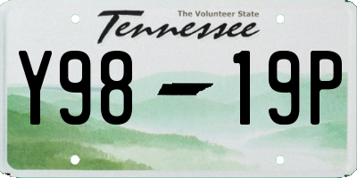 TN license plate Y9819P