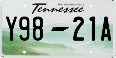 TN license plate Y9821A