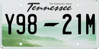 TN license plate Y9821M