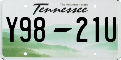 TN license plate Y9821U