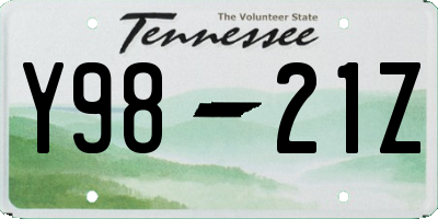 TN license plate Y9821Z
