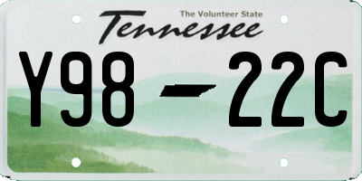 TN license plate Y9822C