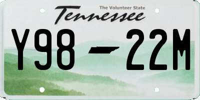 TN license plate Y9822M