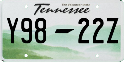 TN license plate Y9822Z