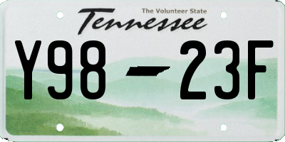 TN license plate Y9823F