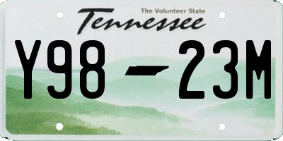 TN license plate Y9823M