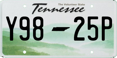 TN license plate Y9825P