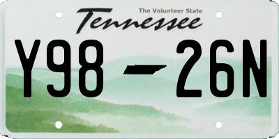 TN license plate Y9826N