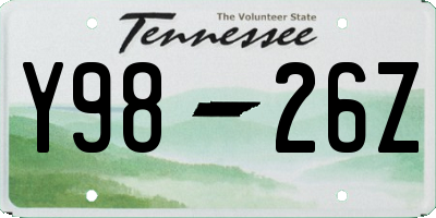 TN license plate Y9826Z