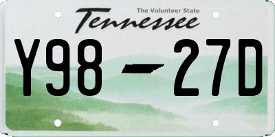 TN license plate Y9827D