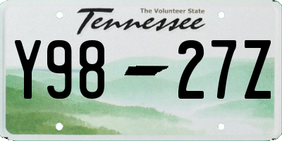 TN license plate Y9827Z