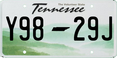 TN license plate Y9829J