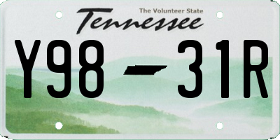 TN license plate Y9831R