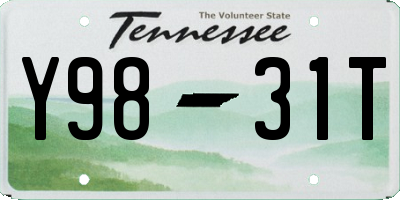 TN license plate Y9831T