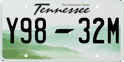 TN license plate Y9832M