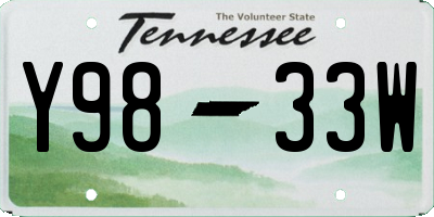 TN license plate Y9833W