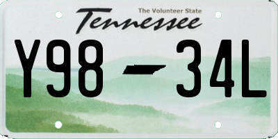 TN license plate Y9834L