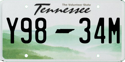 TN license plate Y9834M