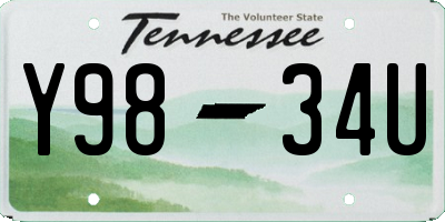 TN license plate Y9834U