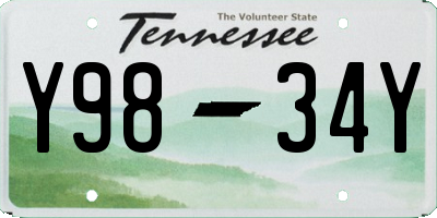 TN license plate Y9834Y