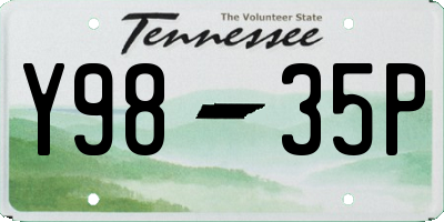 TN license plate Y9835P