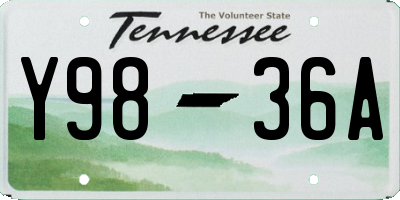 TN license plate Y9836A