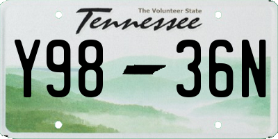 TN license plate Y9836N