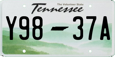 TN license plate Y9837A
