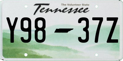 TN license plate Y9837Z