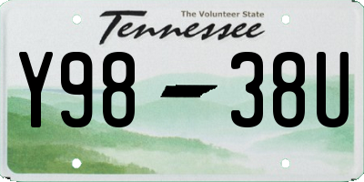 TN license plate Y9838U
