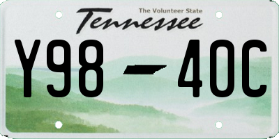 TN license plate Y9840C