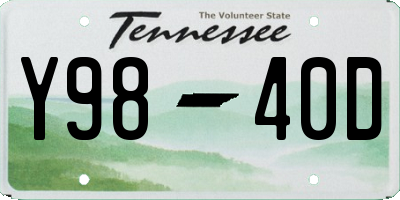 TN license plate Y9840D