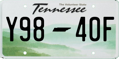 TN license plate Y9840F
