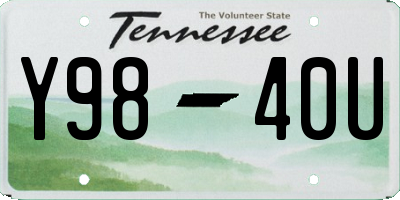TN license plate Y9840U