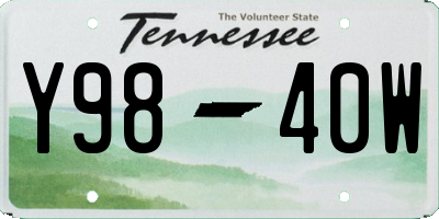 TN license plate Y9840W