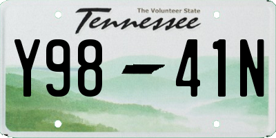 TN license plate Y9841N