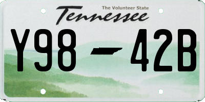 TN license plate Y9842B
