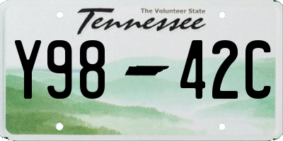 TN license plate Y9842C